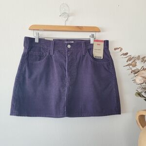 Levi’s Icon Corduroy Mini Skirt in Plum Perfect Purple Cotton New Sz 30
